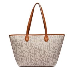 Torebka Valentino. Brązowe shopper Valentino, bez wzorów, bez dodatków. Za 649.99 zł.