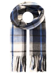 Zwillingsherz Szal w kolorze czarno-beżowo-niebieskim - 200 x 33 cm rozmiar: onesize. Brązowe szaliki Zwillingsherz, bez wzorów, z materiału. Za 69.99 zł.