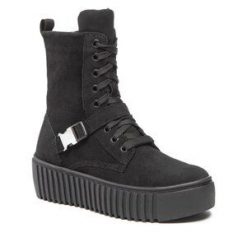 Botki Rage Age. Czarne botki Rage Age, bez wzorów, bez obcasa, na płaskiej podeszwie, bez zapięcia. Za 649.99 zł.