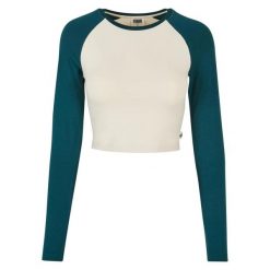 Damska Koszulka Z Długim Rękawem Retro Organic Crop T-shirt. Białe t-shirty Urban Classics, xl, bez wzorów, bez kołnierzyka, bez ramiączek. Za 92.99 zł.
