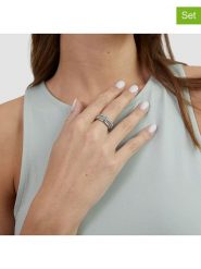 S.Oliver Pierścionki (4 szt.) z cyrkoniami rozmiar: 54. Szare pierścionki S.Oliver, z cyrkonią, ze stali. Za 121.99 zł.