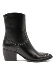 Lazamani Skórzane botki w kolorze czarnym rozmiar: 41. Czarne botki Lazamani, bez wzorów, bez obcasa, bez zapięcia. Za 347.99 zł.