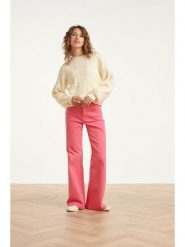 Smashed Lemon Dżinsy - Flared fit - w kolorze różowym rozmiar: XL. Różowe jeansy Smashed Lemon, xl, bez wzorów. Za 113.36 zł.