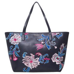 Desigual Torba Bols Orangina Capri Zipper Navy 19SAXPE7 5000. Niebieskie torebki klasyczne Desigual, bez wzorów, bez dodatków. W wyprzedaży za 221.00 zł.