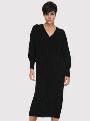ONLY Sukienka dzianinowa New Tessa 15236372 Czarny Regular Fit. Czarne sukienki Only, s, bez wzorów, z dzianiny, bez kołnierzyka, bez ramiączek. Za 119.99 zł.