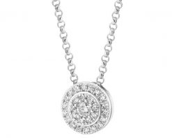 Naszyjnik z białego złota z diamentami - 0,11 ct - próba 585. Białe naszyjniki Apart, z diamentem, złote. Za 3,290.00 zł.