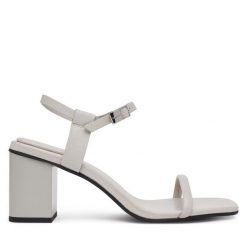 Sandały Calvin Klein. Szare sandały Calvin Klein, bez wzorów, bez obcasa, na słupku, bez zapięcia. Za 489.99 zł.