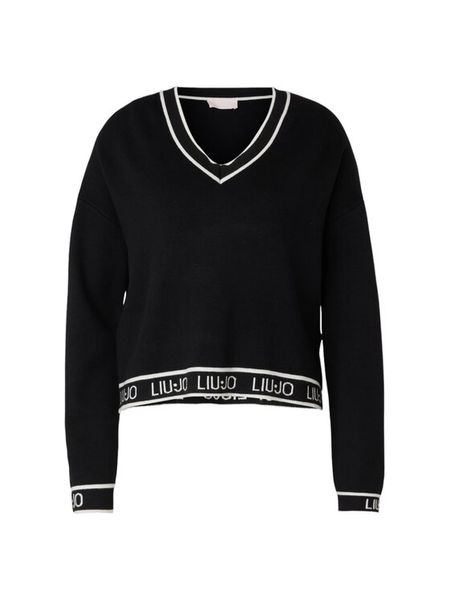 Liu Jo Sport Sweter TF4049 MS59L Czarny Relaxed Fit. Czarne swetry Liu Jo Sport, l, bez wzorów, z syntetyku, bez ramiączek. Za 299.99 zł.