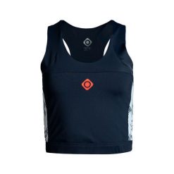 Elegancja i wygoda Eagle Top z krzyżującym się tyłem i oddychającą tkaniną. Niebieskie topy Izas, bez wzorów, z nylonu, bez kołnierzyka, bez ramiączek. Za 139.09 zł.