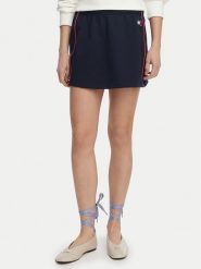 Tommy Jeans Spódnica mini Badge DW0DW22589 Granatowy Regular Fit. Niebieskie spódnice Tommy Jeans, s, bez wzorów, z bawełny, mini. Za 329.99 zł.