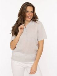 Zwillingsherz Koszulka polo w kolorze beżowym rozmiar: M. Brązowe koszulki polo Zwillingsherz, m, bez wzorów, z kaszmiru, bez kołnierzyka, bez ramiączek. Za 347.99 zł.