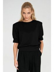 Nife Koszulka w kolorze czarnym rozmiar: 42. Czarne bluzki Nife, bez wzorów, bez kołnierzyka, bez ramiączek. Za 143.90 zł.