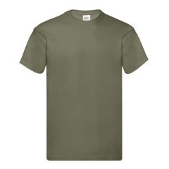 Oryginalna Bawełniana Koszulka Unisex Dla Dorosłych. Zielone bluzki FRUIT OF THE LOOM, m, bez wzorów, z bawełny, sportowe, bez kołnierzyka, bez ramiączek. Za 33.99 zł.