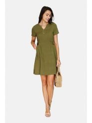 Le Jardin du Lin Sukienka w kolorze khaki rozmiar: 40. Brązowe sukienki Le jardin du lin, bez wzorów, klasyczne, bez kołnierzyka, bez ramiączek, mini. Za 151.95 zł.
