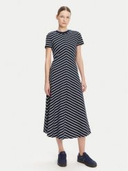Tommy Hilfiger Sukienka codzienna WW0WW44547 Granatowy Regular Fit. Niebieskie sukienki TOMMY HILFIGER, na co dzień, l, bez wzorów, z bawełny, bez kołnierzyka, bez ramiączek, proste. Za 349.99 zł.