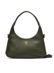 Tommy Hilfiger Torebka Th Everyday Mini Hobo AW0AW19185 Zielony ciemny. Zielone torebki klasyczne TOMMY HILFIGER, bez wzorów, ze skóry, bez dodatków. Za 449.99 zł.