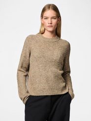 Pieces Sweter w kolorze beżowym rozmiar: S. Brązowe swetry Pieces, s, bez wzorów, z wełny, bez ramiączek. Za 48.39 zł.