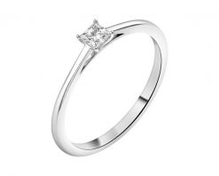 Pierścionek srebrny z diamentem laboratoryjnym - 0,18 ct. Szare pierścionki Apart, z diamentem, srebrne. Za 749.00 zł.