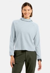 Bluza damska ODLO Mid layer hoody CUBIC. Niebieskie bluzy Odlo, xl, bez wzorów, z materiału, z kapturem. Za 319.99 zł.