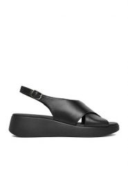 Lasocki Sandały CEO-RST-TILIA-02 Czarny. Czarne sandały Lasocki, bez wzorów, ze skóry, bez obcasa, na koturnie, bez zapięcia. Za 169.99 zł.