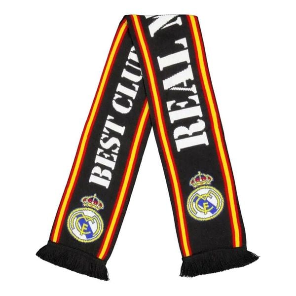 21St Dwustronny Szalik Z Dzianiny. Czarne szaliki REAL MADRID, bez wzorów, z dzianiny. Za 248.99 zł.