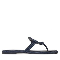 Japonki Tory Burch. Niebieskie klapki Tory Burch, bez wzorów, bez obcasa. Za 839.99 zł.