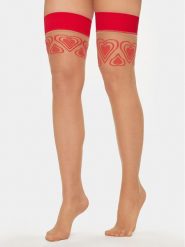 Hunkemöller Pończochy 205158 Czerwony. Czerwone rajstopy i pończochy Hunkemöller, l, bez wzorów, z syntetyku. Za 59.99 zł.