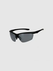 4F Okulary przeciwsłoneczne z powłoką lustrzaną - czarne Uniwersalny. Czarne okulary przeciwsłoneczne 4f, bez wzorów, sportowe. Za 149.99 zł.