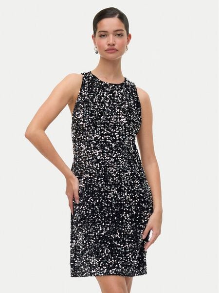 Vero Moda Sukienka koktajlowa Bella 10335720 Czarny Slim Fit. Czarne sukienki Vero Moda, xs, bez wzorów, z syntetyku, wizytowe, bez kołnierzyka, bez ramiączek. Za 129.99 zł.