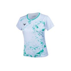 Koszulka sportowa damska VICTOR T-51003TDTTY G. Niebieskie koszulki sportowe Victor, bez wzorów, bez ramiączek. Za 225.00 zł.