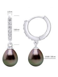 ATELIERS SAINT GERMAIN Srebrne kolczyki-kreole z cyrkoniami i perłami Tahiti rozmiar: onesize. Szare kolczyki ATELIERS SAINT GERMAIN, z cyrkonią, srebrne. Za 413.99 zł.