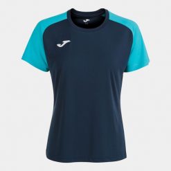 Koszulka do piłki nożnej damska Joma Academy IV. Niebieskie bluzki Joma, xl, bez wzorów, z poliesteru, sportowe, bez kołnierzyka, bez ramiączek. Za 136.99 zł.