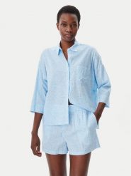 DKNY Piżama YI50046 Błękitny Regular Fit. Niebieskie piżamy DKNY, bez wzorów, z wiskozy, bez ramiączek. Za 349.99 zł.