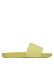 Calvin Klein Jeans Klapki Slide Monogram Tpu YW0YW01715 Żółty. Żółte klapki Calvin Klein Jeans, bez wzorów, z jeansu, bez obcasa. Za 129.99 zł.