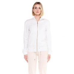 Bluza z zamek błyskawiczny na co dzień na siłownię. Białe bluzy LEONE 1947 APPAREL, xl, bez wzorów, z bawełny, bez kaptura. W wyprzedaży za 179.45 zł.