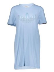 Adidas Sukienka w kolorze błękitnym rozmiar: 36. Niebieskie sukienki Adidas, z aplikacjami, z bawełny, bez kołnierzyka, bez ramiączek, mini. Za 101.23 zł.