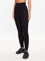 Guess Legginsy V3RB17 K7UW2 Czarny Slim Fit. Czarne legginsy Guess, s, z aplikacjami, z wiskozy. Za 379.99 zł.