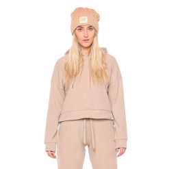 Bluza miękki z kaptur na co dzień na siłownię. Brązowe bluzy LEONE 1947 APPAREL, bez wzorów, z bawełny, bez kaptura. W wyprzedaży za 151.56 zł.