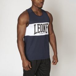 Tank top treningowy LEONE 1947 Shock Boxing. Niebieskie topy LEONE 1947, m, bez wzorów, bez kołnierzyka, bez ramiączek. Za 109.99 zł.