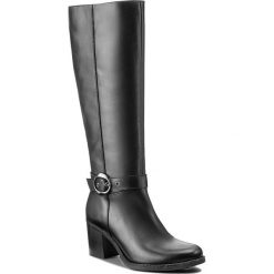 Kozaki ANN MEX - 8417 01S Czarny. Czarne kozaki Ann Mex, ze skóry, przed kolano, bez obcasa, bez zapięcia. W wyprzedaży za 339.00 zł.