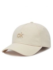 Calvin Klein Czapka z daszkiem Raised Embroidery K60K613118 Écru. Czapki Calvin Klein, bez wzorów, ze lnu. Za 129.99 zł.