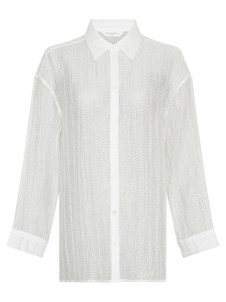 MOSS COPENHAGEN Bluzka w kolorze białym rozmiar: XS/S. Białe bluzki Moss Copenhagen, s, bez wzorów, bez kołnierzyka, bez ramiączek. Za 113.63 zł.