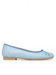 Hispanitas Baleriny HV263465 Niebieski. Niebieskie baleriny Hispanitas, bez wzorów, ze skóry, bez obcasa. Za 489.99 zł.