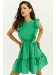 Cool and sexy Sukienka w kolorze zielonym rozmiar: S. Zielone sukienki Cool and sexy, s, bez wzorów, bez kołnierzyka, bez ramiączek, mini. Za 114.95 zł.