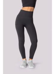 Spaio Legginsy sportowe "Base" w kolorze antracytowym rozmiar: M/L. Czarne legginsy Spaio, l, bez wzorów, z materiału, z podwyższonym stanem. Za 151.95 zł.