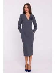 Stylove Sukienka w kolorze szarym rozmiar: L. Szare sukienki Stylove, na co dzień, l, z aplikacjami, bez kołnierzyka, bez ramiączek, maxi, proste. Za 341.45 zł.