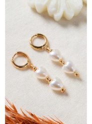 Heliophilia Pozłacane kolczyki-kreole rozmiar: onesize. Żółte kolczyki Heliophilia, z perłą, metalowe. Za 26.99 zł.