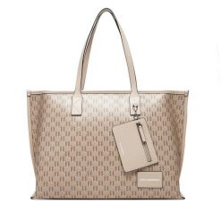 Torebka KARL LAGERFELD. Brązowe shopper KARL LAGERFELD, bez wzorów, bez dodatków. Za 629.99 zł.