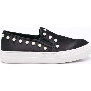 Steve Madden - Tenisówki Glacier. Czarne trampki Steve Madden, bez wzorów, z gumy, bez zapięcia. W wyprzedaży za 179.90 zł.