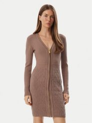 Marciano Guess Sukienka dzianinowa G6BK09 Z1547 Beżowy ciemny Regular Fit. Brązowe sukienki Marciano Guess, z aplikacjami, z dzianiny, bez kołnierzyka, bez ramiączek. Za 989.99 zł.
